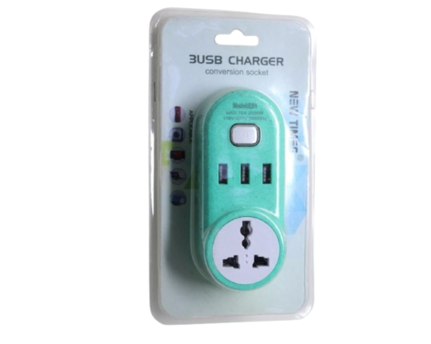 شاحن USB بثلاثة منافذ