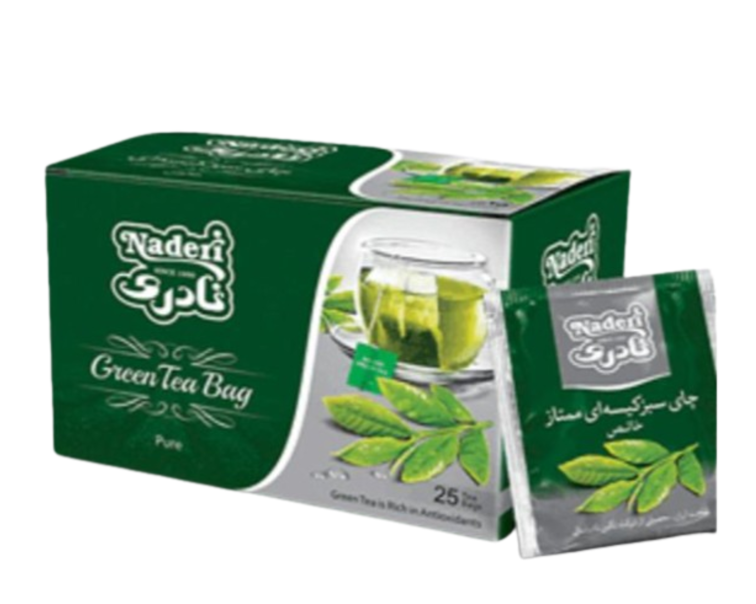 شاي نادرى أخضر سادة (25 ظرف)