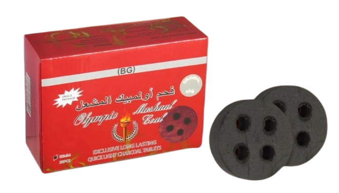 فحم ألومبيك سريع الاشتعال – 20 قطعة – 50 مم