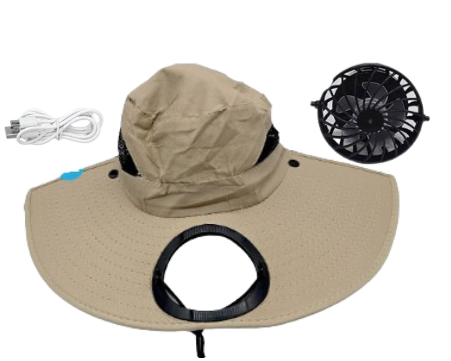 Travel Hat with Rechargeable Fan