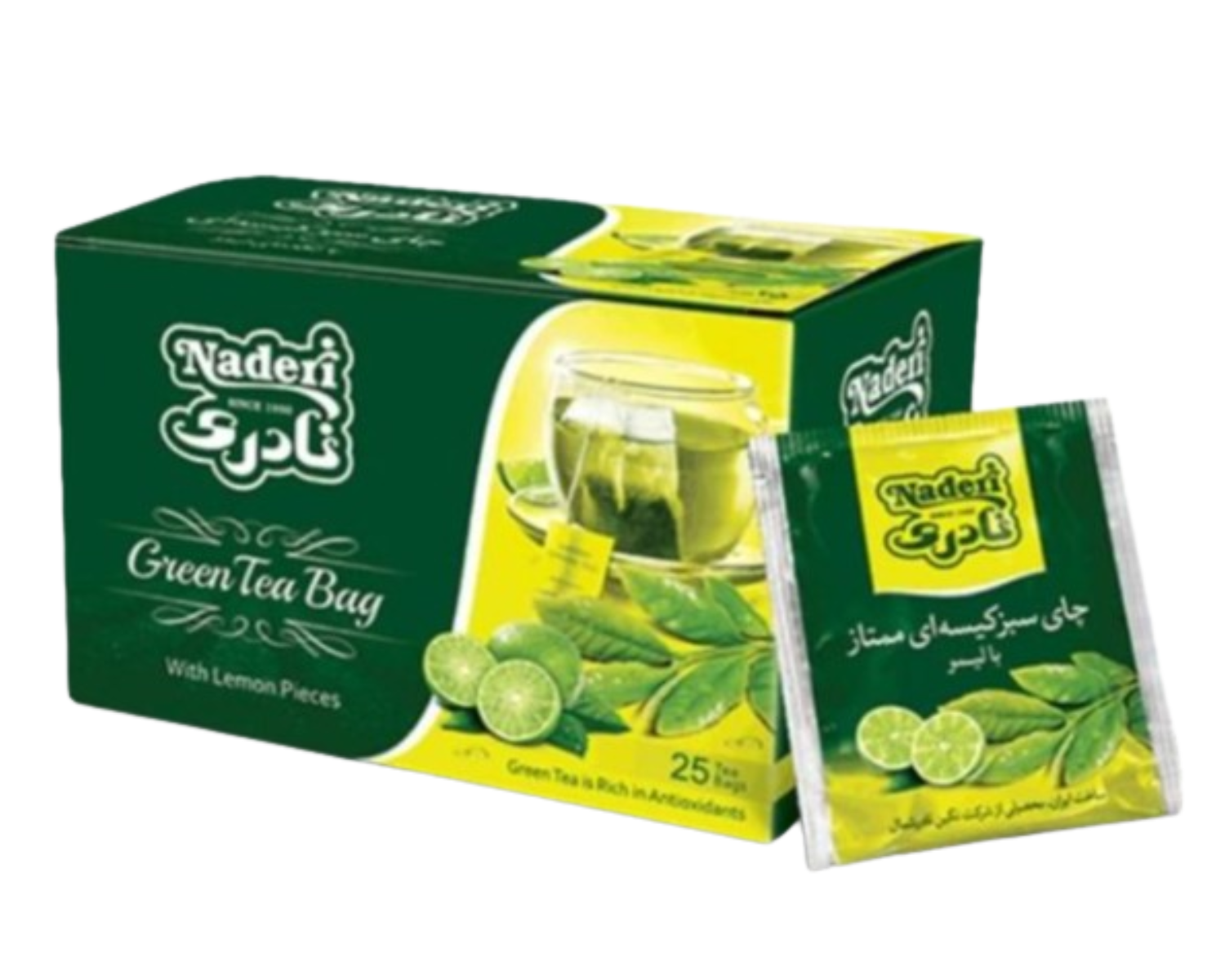 شاي نادرى أخضر بالليمون (25 ظرف)