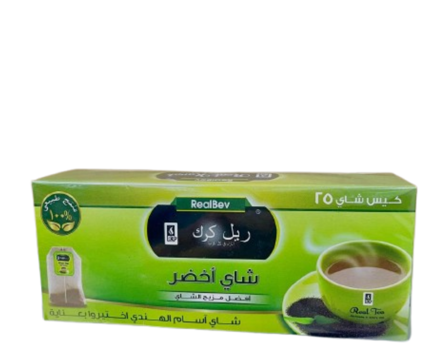ريل كرك – شاي أخضر خالص من أسام (25 ظرف)