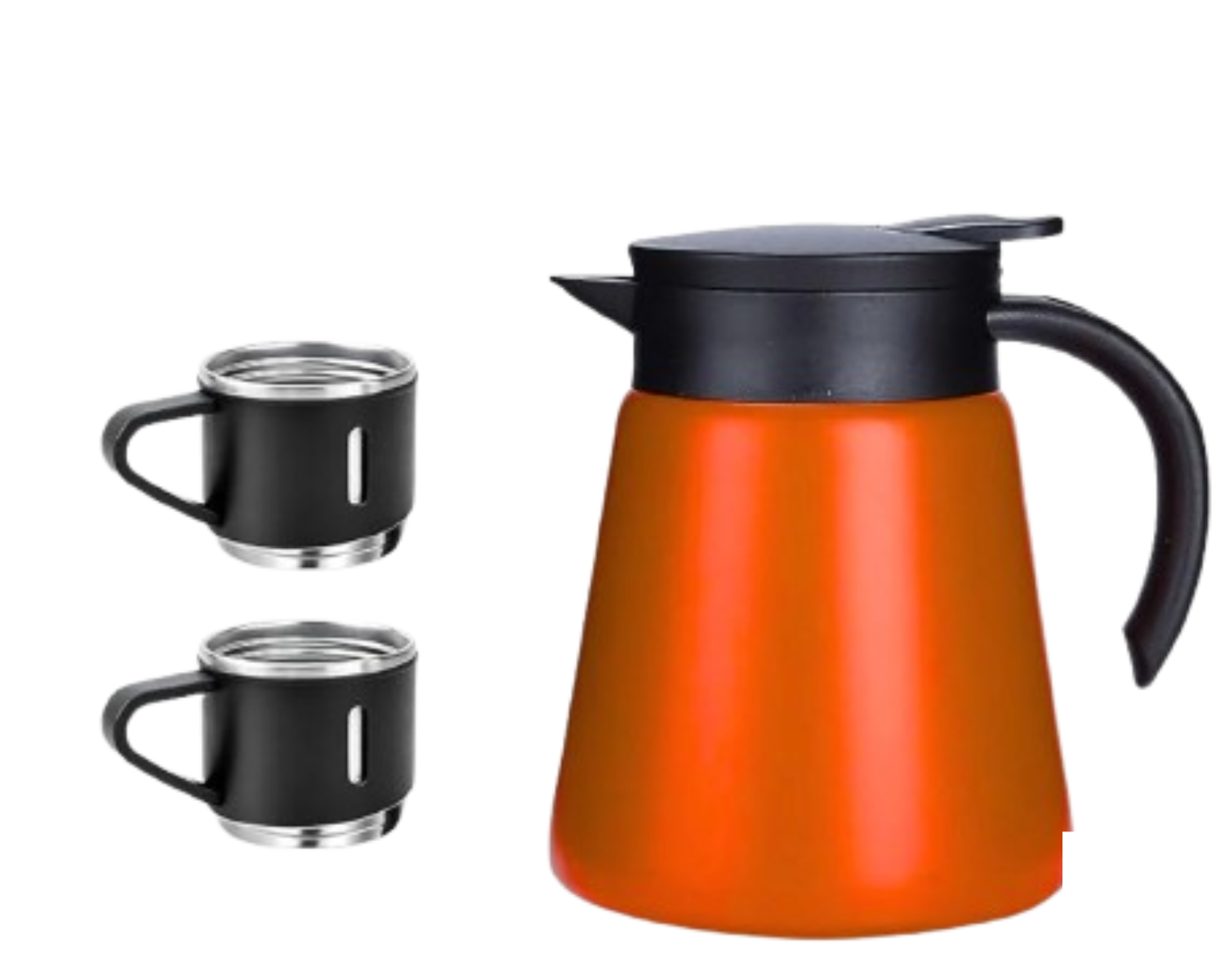 Thermal Dallah Travel Set – Stainless Steel Orange (700 ml)