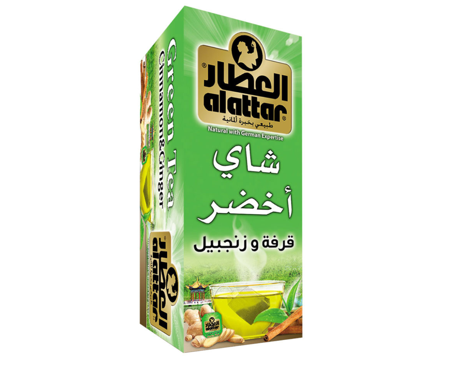 العطار – شاي أخضر قرفة وزنجبيل (20 ظرف)